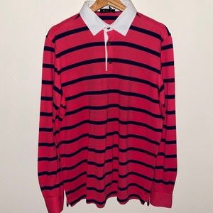 Ferrante Mens Pink Blue long sleeve polo Size 52 (NWT)